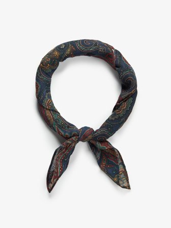 John Henric Men's Blaues & Rotes Paisley Bandana Size Onesize