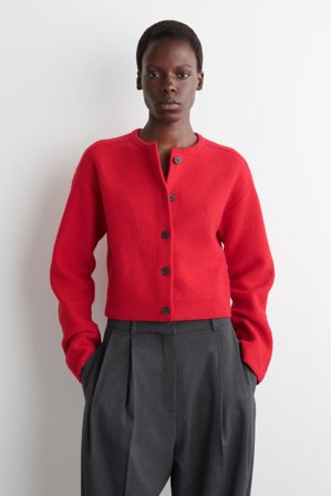 COS Femme Cardigan En Laine Bouillie in Rouge