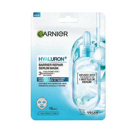 Garnier Hyaluron+ Barrier Repair Serum Ansigtsmaske 28 g, Skincare, Masker, Sheet Masker