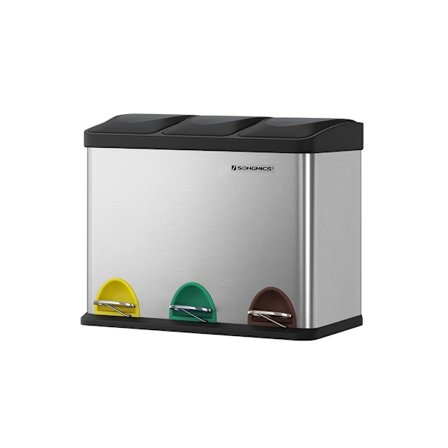 Rootz skraldespand - Stor affaldsudskiller - Affaldsspand i rum - Køkkenaffaldsspand - Skraldespand - Skraldespand - Grøn-Gul Grå/Sort - 60 x 48 x 33