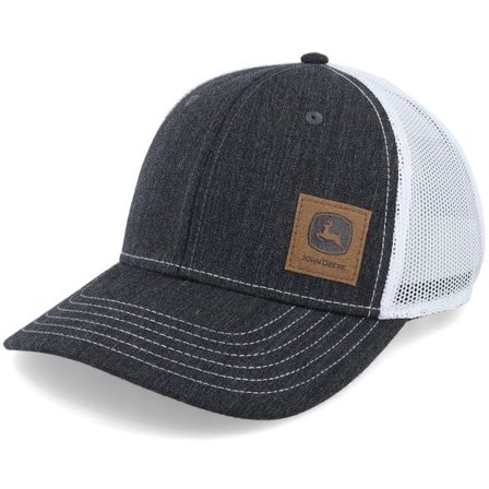 John Deere - Svart trucker Keps - Denim Look Patch Black/White Trucker @ Hatstore