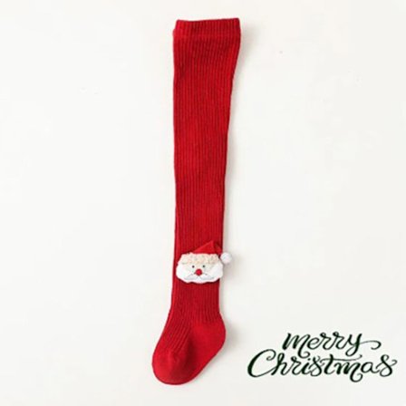 Tecknade baby julstrumpbyxor Röda strumpbyxor för flickor