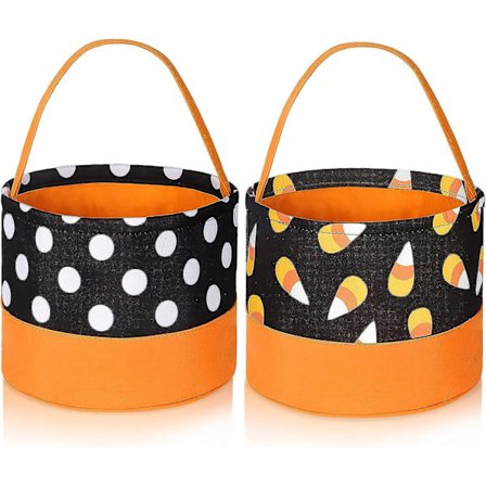 Halloween-hink Halloween godis korg Tote väska Halloween Trick Or Treat Pack, 2 st