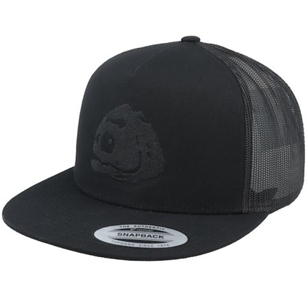Skillfish - Zwart snapback Cap - Piranha Skull Black A-frame Trucker @ Hatstore
