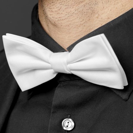 XL White Basic Pre-Tied Bow Tie for Men - Pre-tied bow ties