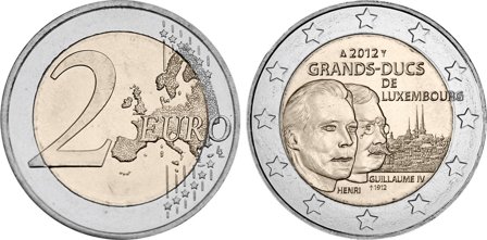 Luxembourg 2012 - Henri og Guillaume - 2 euro mønt