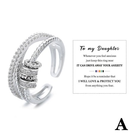 Till Min Dotter Fidget Ring Anti Stress Ringar med Pärlor Spinner För