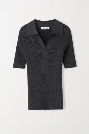 Soft Goat - Ribbed Pique - Kashmirtröja dam - XL - Grey