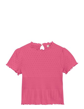 T-Shirt Ss Pointelle Pink En Fant