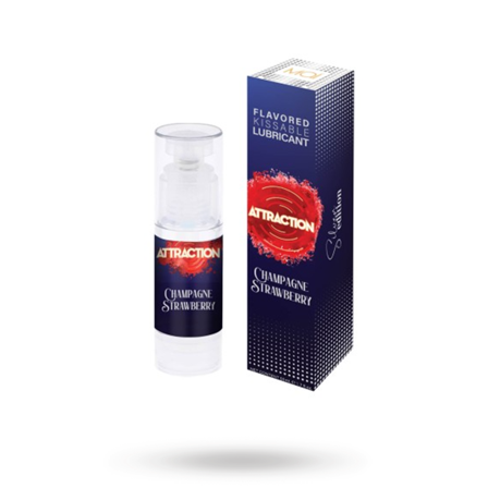 Lubricant Champagne Strawberry 50 ml - Vuxen.se - Vattenbaserat glidmedel