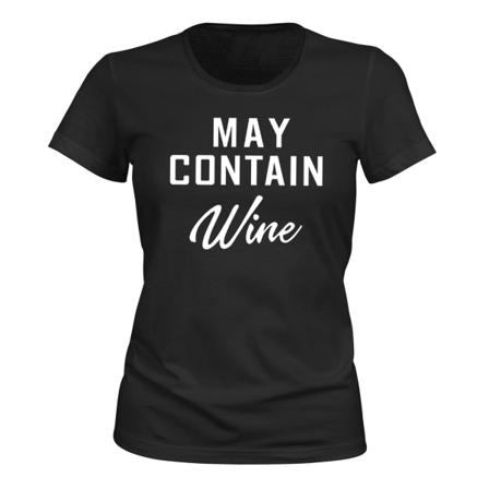 May Contain Wine - T-SHIRT - DAM svart XL