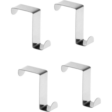 Door hook for bathroom, stainless steel, versatile coat hooks for doors, 4-pack