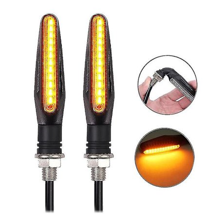 Motorcykel Blinklys Flow Blinklys Motorcykel Blinklys Dagkørelys Bremslys 12v Til Motorcykel Motorcykel2pcs-sort