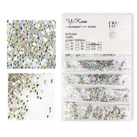 1440 stk Zirkon steiner - Crystal AB - Rhinestones negle dekorasjoner