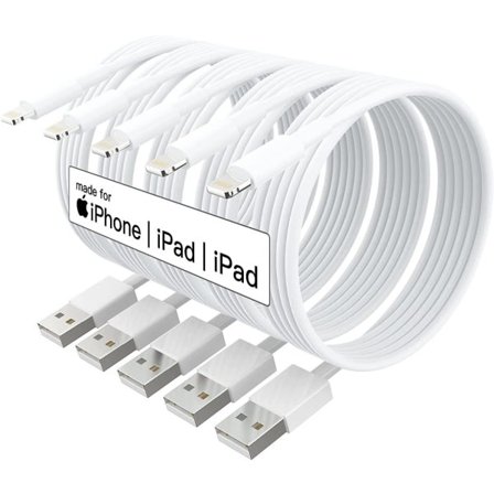 5X Lightning USB-kabel for Apple for din iPhone, iPad 1m Hvit