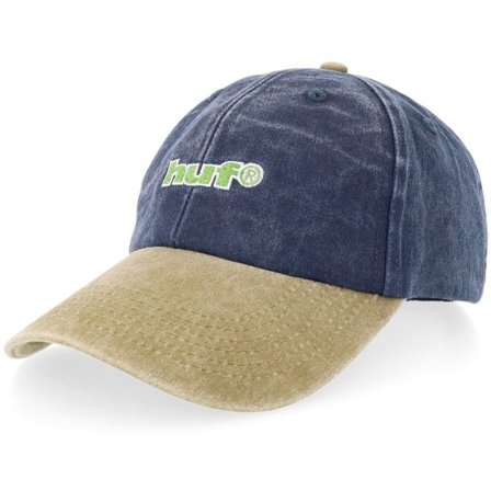 HUF - Blå unconstructed Keps - Two Tone 89 Washed Hat Navy/Khaki Dad Cap @ Hatstore