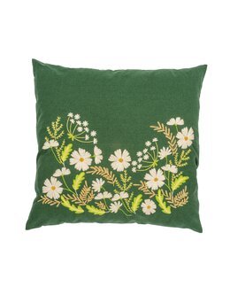 Broderikit pude hvide blomster - Vervaco