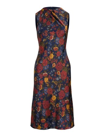Lauren Ralph Lauren | Floral Pleated Charmeuse Cocktail Dress | 36