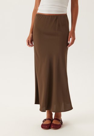 Pieces Pcfranan HW Midi Skirt Hot Fudge Vaatteet