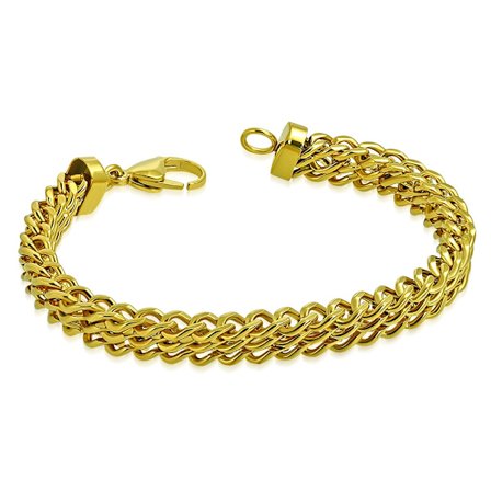 Herr Armband Armkedja Rostfritt stål 316L i Guld färg 21 cm/8 mm