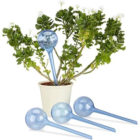 Sett med 4 blå plast dobbel ukentlige vannkuler, PVC, 8 cm