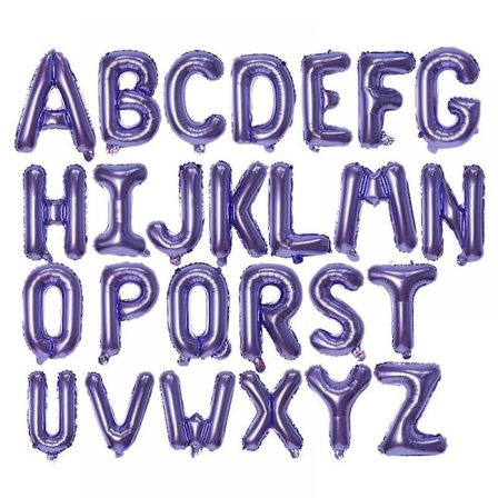 Personliga bokstavsballonger, 16 tum alfabetsfolieballonger är mångsidiga och lätta att hänga för bröllop, babyshower och mer (lila)