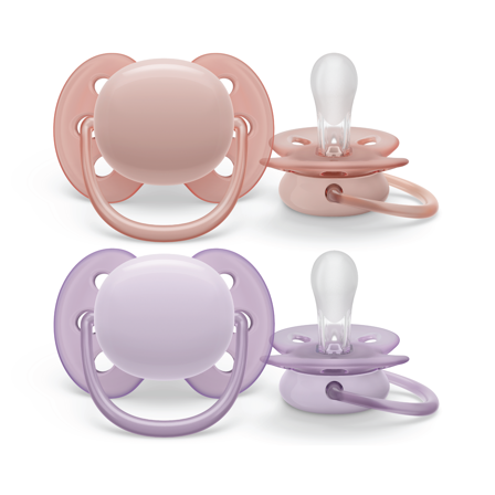 Philips Avent Ultra Soft Smokk, 0-6 mnd, rosa/lilla, 2 stk.
