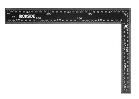 Ironside 102548 Stålvinkel svart 30 cm, Mått & vattenpass