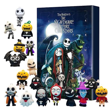 2024 Adventskalenteri Joululaskenta Adventti 24 Päivää Kauhu Koriste Nuken Halloween Painajainen Juhlatarvikkeet Lapsille Lahjat (FMY) Musta Black 26 
