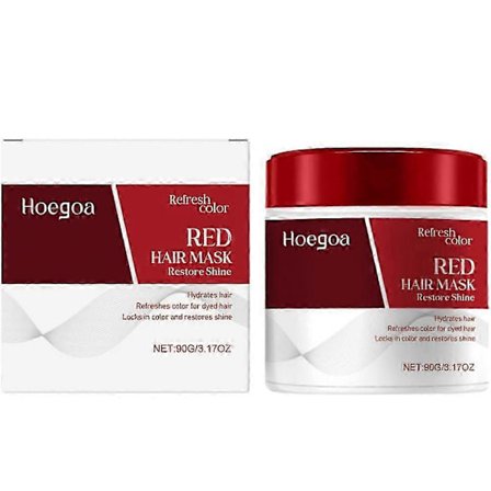 Farveaflejrende rød hårmaske, farveforstærkende balsam, fugter og forbedrer røde toner til farvebehandlet hår