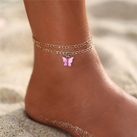 Set med 1 stycke (storlek 3) Anklet Silver Bead Anklet Armband Pärlor Ch