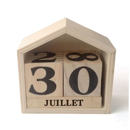 Perpetuelt trækalender hus - 7,3 x 8 x 3,4 cm