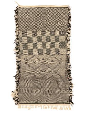 High Atlas Kelim Teppe Orientalsk Svart/Brun (Ull, )