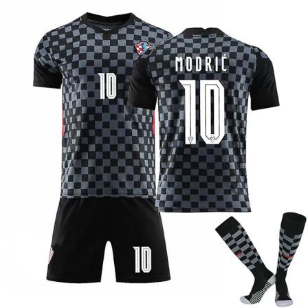 2021 Europacupen Kroatiens Fotbollströja Hemma Och Borta Luka Modric No.10 With Socks S(165-170)