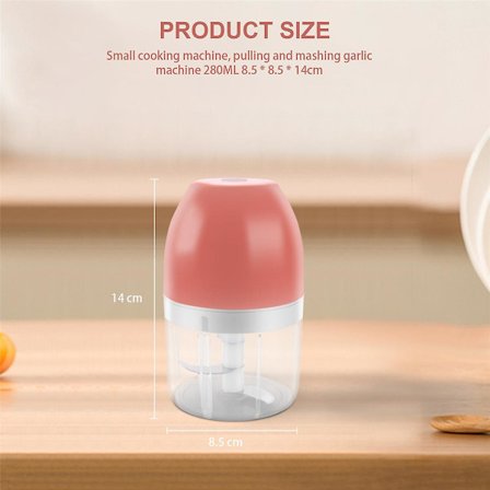 Elektrisk hvitløkskutter, USB mat kjøtt trådløs prosessor løk blendere kvern kutter 280M