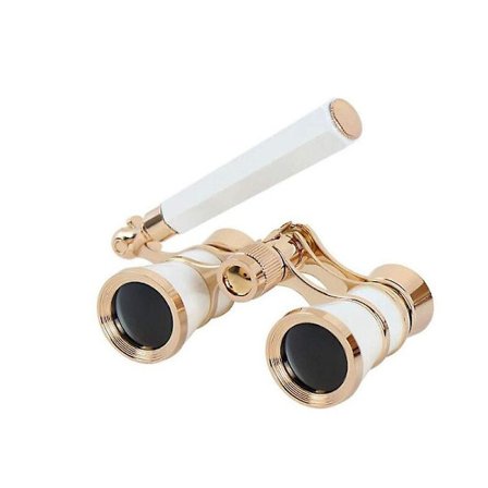 3x25 Kikare Metall Opera Teater Glasögon Belagd Lins Vit Teleskop Med Handtag