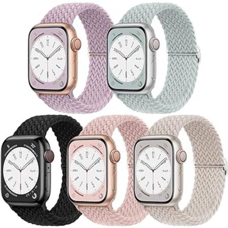 5-pack flätad kompatibel för Apple Watch Band 38 mm 40 mm 41 mm 42 mm 44 mm 45 mm 49 mm för kvinnor män, iWatch Series Ultra 8 SE 7 6 5 4 3