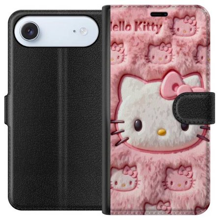 Yhteensopiva Lompakkokotelo Apple iPhone 17 Air Hello Kitty vaaleanpunainen pörröinen tausta, jossa on ikoninen kasvot ja kawaii-esteettisyys