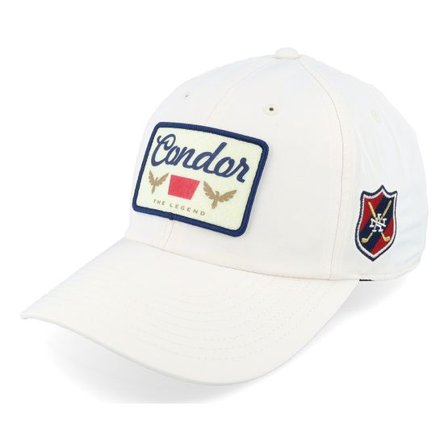 American Needle - Vit unconstructed Keps - Condor Drifter 19th Hole Golf Ivory/Navy Dad Cap @ Hatstore