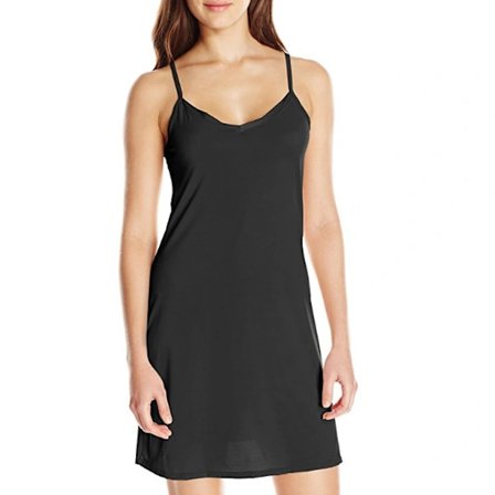 Nattkjole for kvinner, myk hel underkjole Black Black M