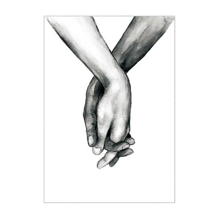 Ramfri Vägg Hand i Hand Målningskonst, Sovrum Vardagsrum Väggkonst Skissmålning