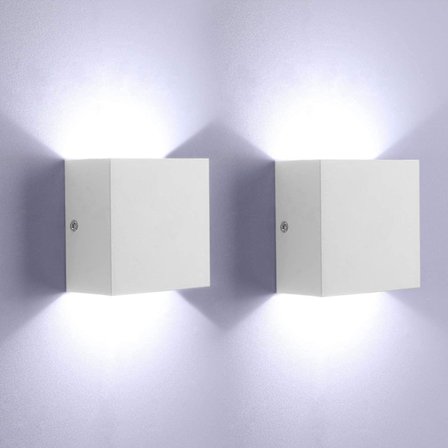 2-pack LED-vägglampa inomhus upp och ner vägglampa vit vägglampa Mo