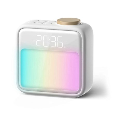 Våkne Opp Lys Vekkerklokke & Søvnhjelp Nattlys - Dimbar, RGB-farger, 6 Beroligende Lyder, Doble Alarmer, Gave til Barn Voksne