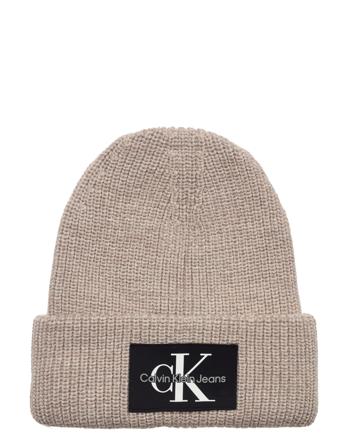 Monologo Patch Beanie Accessories Headwear Beanies Beige Calvin Klein