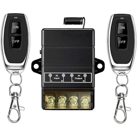 Trådløs relæafbryder, 328FT 220V / 230V / 240V / 40A relæ RF trådløs afbryder til husholdningsapparater, pumpe, loftslamper og udstyr (