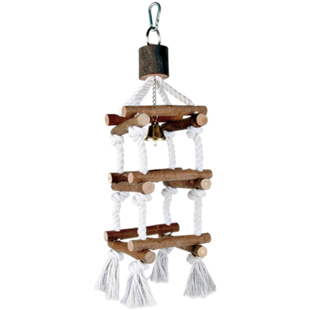 Trixie - Natural Living Tower med tau og bjelle Brun 34 cm - Fugl - Fugleleker - Leketøy i naturmateriale - ZOO.no