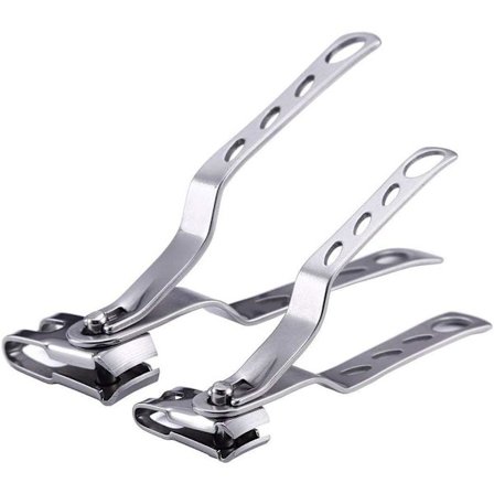 2 rustfrie negleklippere, 360 graders roterende hovedfinger