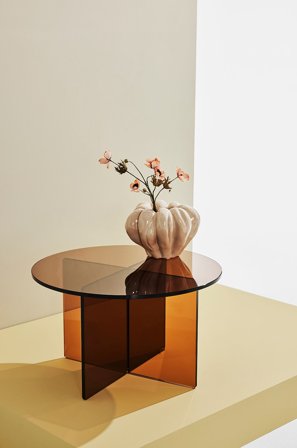 Pastill - Iris soffbord i glas 60 cm - Brun - Soffbord - Från Homeroom