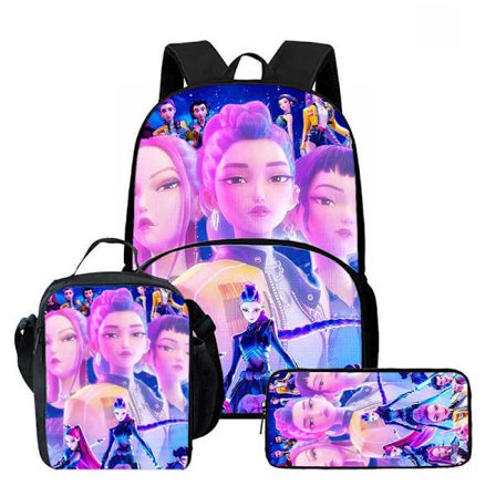 K-Pop Demon Hunter Rygsæk Skuldertaske Madkasse Penalhus Skolerygsæk-FF- 3PCWKH002