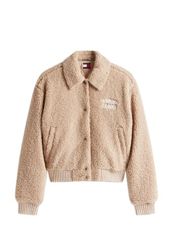 Tjw Teddy Varsity Bomber Beige Tommy Jeans